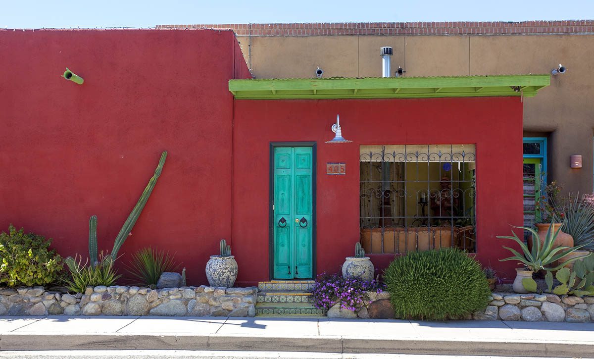 Old Tucson adobe homes.